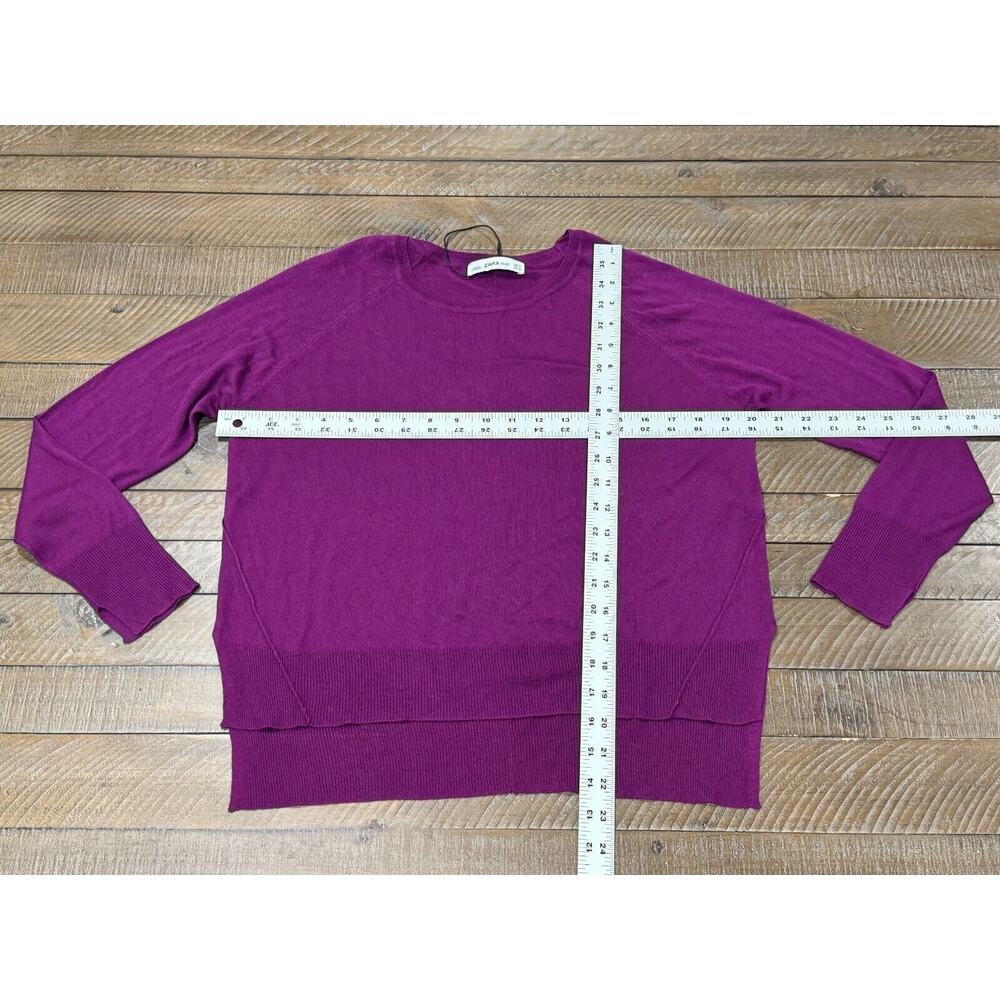 Zara Purple Knit Lightweight Sweater Top High Low - Women's Size M - Picture 3 of 6